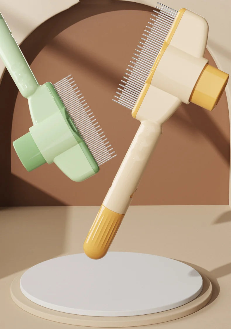 Xyntra pet grooming comb - Flea & hair remover with one-press release