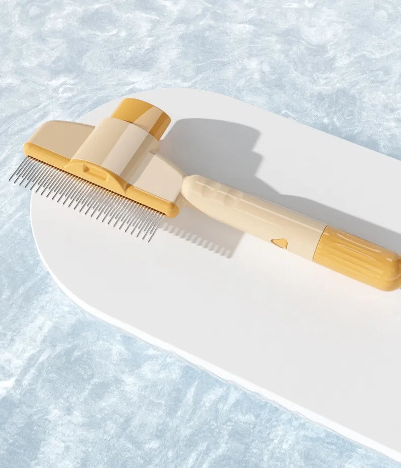 Xyntra pet grooming comb - Flea & hair remover with one-press release