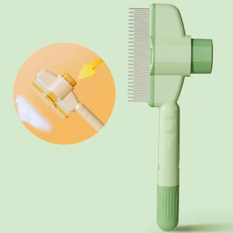 Xyntra pet grooming comb - Flea & hair remover with one-press release