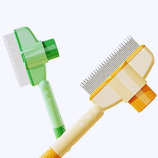 Xyntra pet grooming comb - Flea & hair remover with one-press release